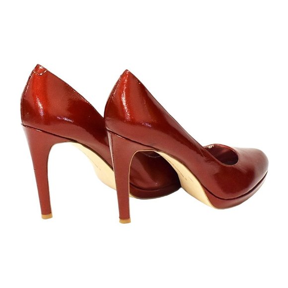 BCBGeneration "Tina" Leather Ruby Red Stiletto Pumps - Picture 6 of 12